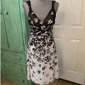 WHBM black and white floral dress